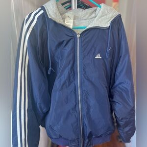 VINTAGE ADIDAS PUFFER REVERSIBLE TRACKSUIT ZIPUP WITH HOOD